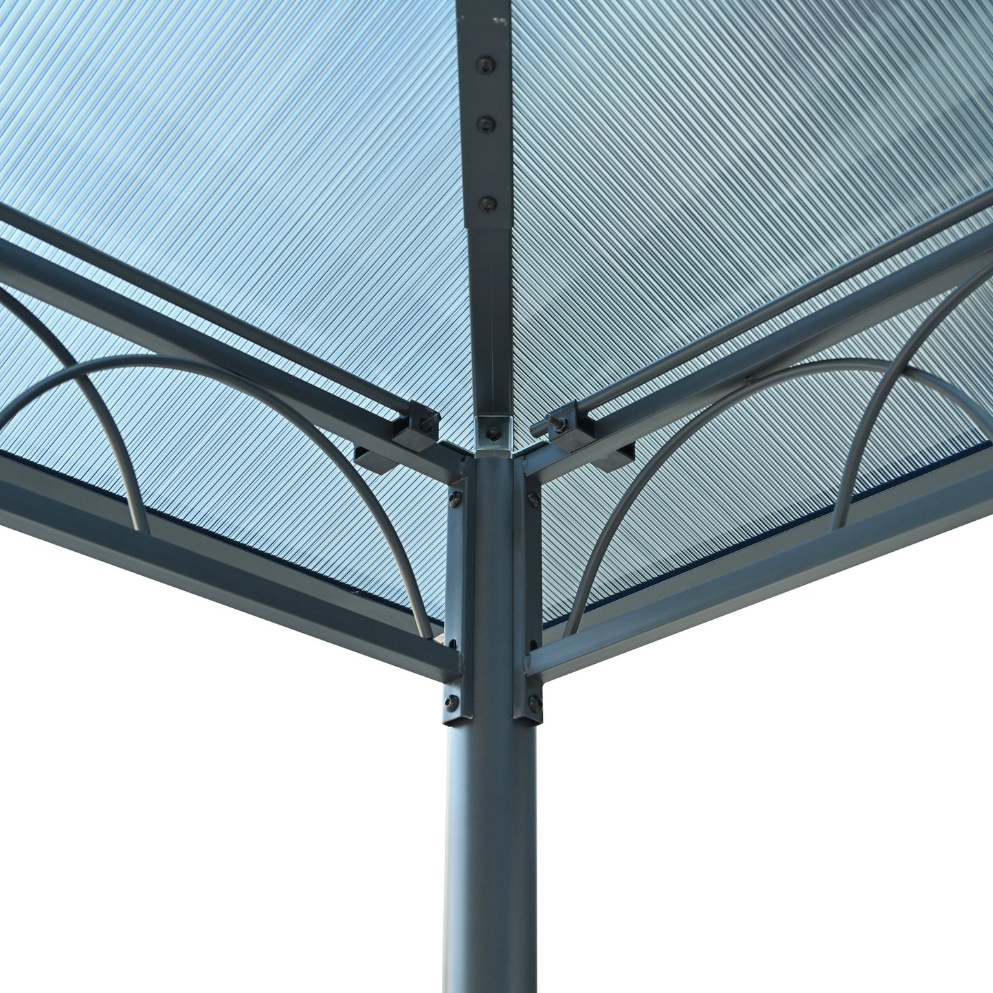 TREXM 10'x10' Hardtop Outdoor Gazebo with Polycarbonate Roof, Patio Gazebo with Aluminum Frame, Mosquito Netting and Privacy Screens for Shade and Rain, Backyard Tent for Backyard, Garden, Lawn(Beige)
