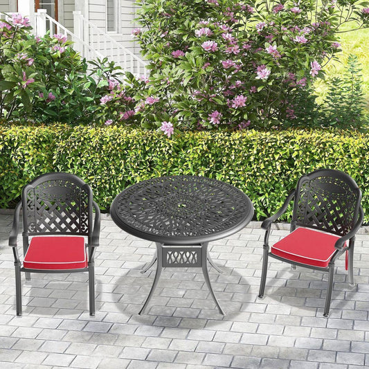 (Cushions In Random Colors)3-Piece Set Of Cast Aluminum Patio Furniture With Cushions