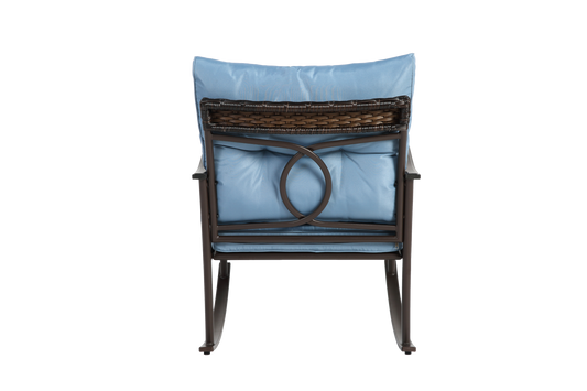 3 Pieces Patio Furniture Set Rocking Bistro Set Outdoor Rattan Conversation with Coffee Table for Garden Balcony Backyard Poolside