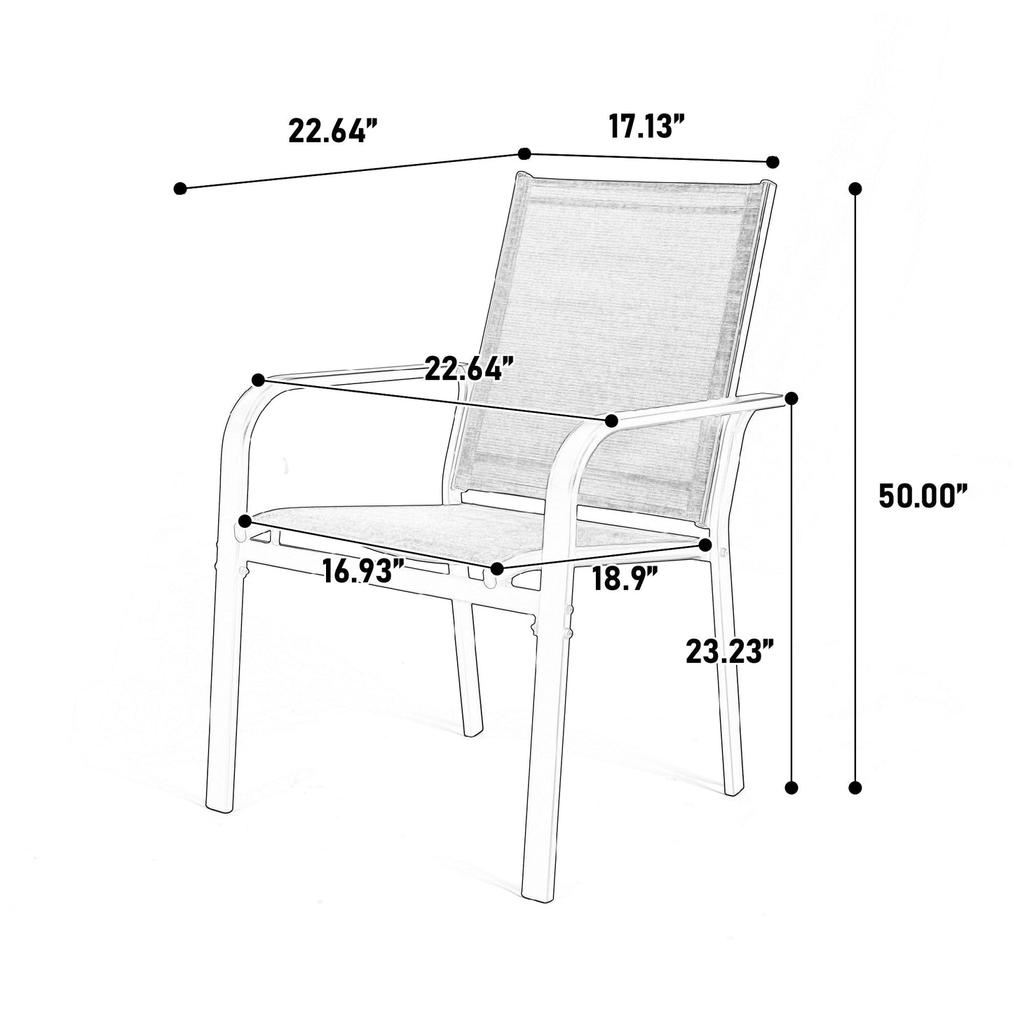 7 Pieces Patio Dining Set, Outdoor Furniture Table and 6 Textilene Chairs, Outdoor Furniture with Rectangular Table and 6 Stackable Chairs Family Conversation Set for Garden Backyard Deck-Brown