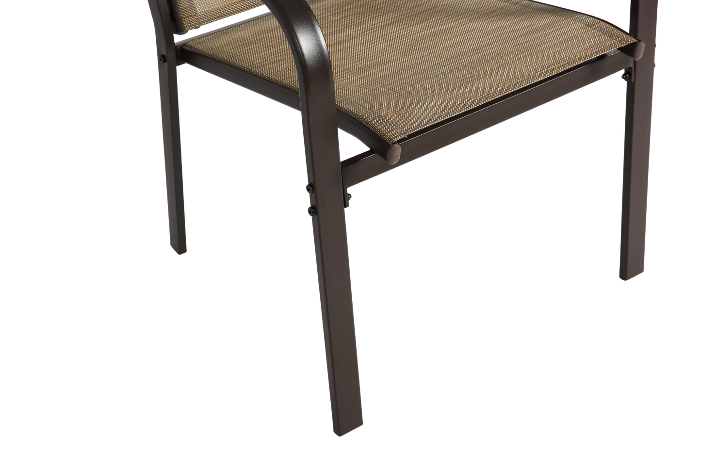 7 Pieces Patio Dining Set,  Outdoor Furniture Table and 6 Textilene Chairs, Outdoor Furniture with Rectangular Table and 6 Stackable Chairs Family Conversation Set for Garden Backyard Deck-Brown