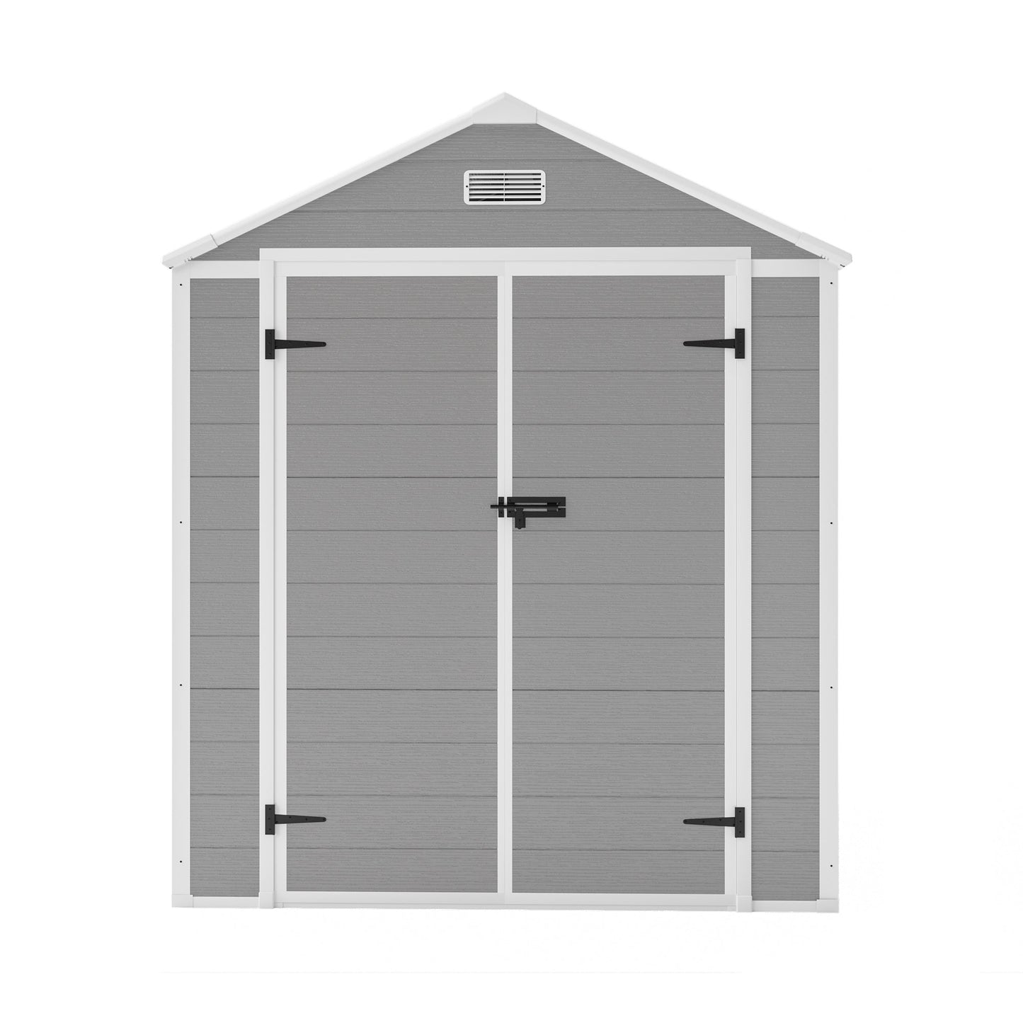 Campcraft 6*5ft resin storage shed, high quality pp material, strong structure, waterproof, rust and UV proof, large storage space, 12mm thick pp board, HD window lighting