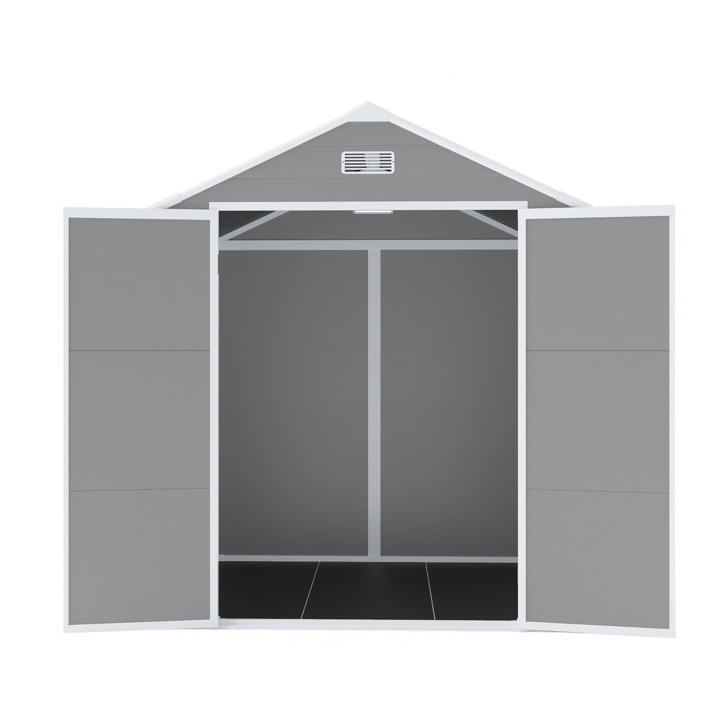 Campcraft 6*5ft resin storage shed, high quality pp material, strong structure, waterproof, rust and UV proof, large storage space, 12mm thick pp board, HD window lighting